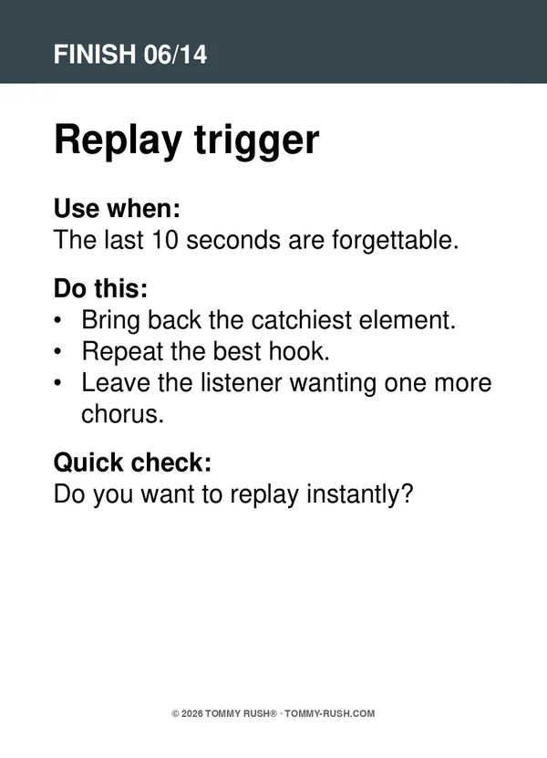 Session Card · FINISH: Replay Trigger